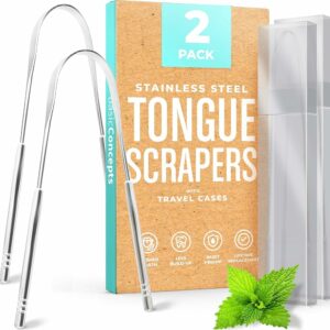 Read more about the article Rediscover Confidence and Freshness with Our Stainless Steel Fresh Breath Tongue Scraper (2 Pack)